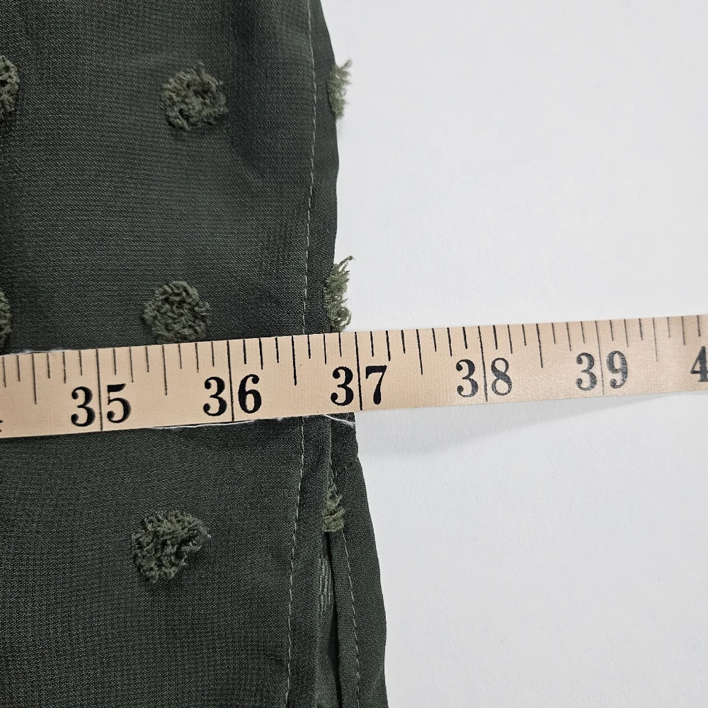 Kirundo Women’s Army Green Dress Size M V Neck Swiss Dot Ruffles NWT - Picture 10 of 10